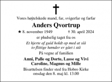 Dødsannoncen for Anders Qvortrup - Viborg