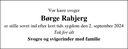 Dødsannoncen for Børge Rabjerg - Skjern