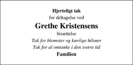 Taksigelsen for Grethe Kristensen - Fanø