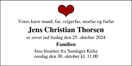 Dødsannoncen for Jens Christian Thorsen - Assens