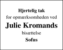 Taksigelsen for Julie Kromand - Grenaa
