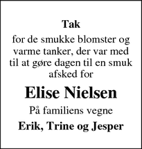 Taksigelsen for Elise Nielsen - Hundested