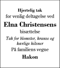 Taksigelsen for Elna Christensen - Gjellerup