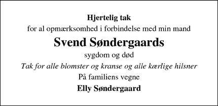 Taksigelsen for Svend Søndergaard - Frederikshavn