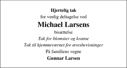 Taksigelsen for Michael Larsen - Thisted 