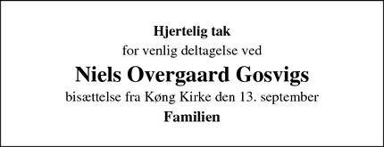 Taksigelsen for Niels Overgaard Gosvig - Glamsbjerg