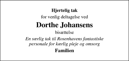 Taksigelsen for Dorthe Johansens - Holstebro