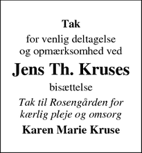 Taksigelsen for Jens Th. Kruse - Nyborg