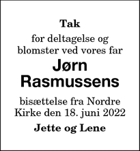 Taksigelsen for Jørn
Rasmussens - Nykøbing F.