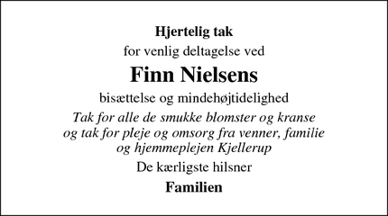 Taksigelsen for Finn Nielsen - Silkeborg