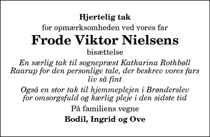 Taksigelsen for Frode Viktor Nielsen - Brønderslev 