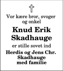 Dødsannoncen for Knud Erik Skadhauge - Thisted