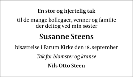 Taksigelsen for Susanne Steen - Farum