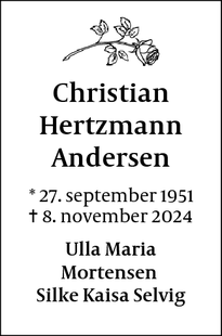 Dødsannoncen for Christian Hertzmann Andersen - Allerød