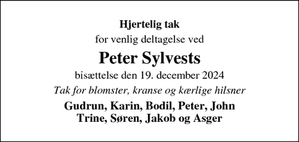 Taksigelsen for Peter Sylvest - Roskilde