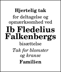 Taksigelsen for Ib Fledelius
Falkenberg - Sæby