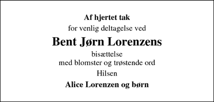 Taksigelsen for Bent Jørn Lorenzen - Broager