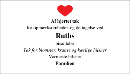 Taksigelsen for Ruth - Tørring