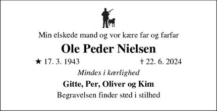 Dødsannoncen for Ole Peder Nielsen - Korsør