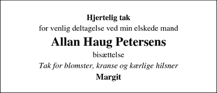 Taksigelsen for Allan Haug Petersen - Lynge