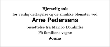 Taksigelsen for Arne Pedersen - Maribo