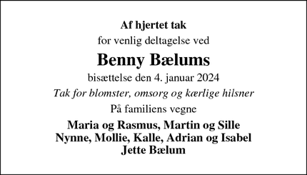 Taksigelsen for Benny Bælum - Kastrup