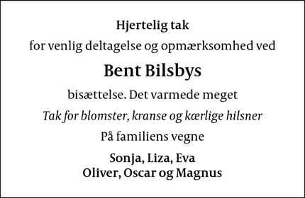 Taksigelsen for Bent Bilsby - Sengeløse