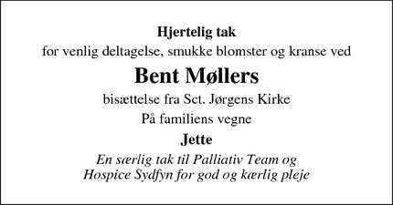 Taksigelsen for Bent Møller - Svendborg