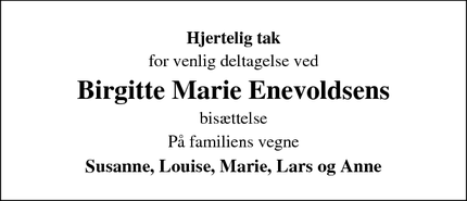 Taksigelsen for Birgitte Marie Enevoldsen - Holstebro