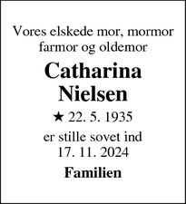 Dødsannoncen for Catharina Nielsen - Herning