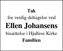 Taksigelsen for Ellen Johansens - Odense