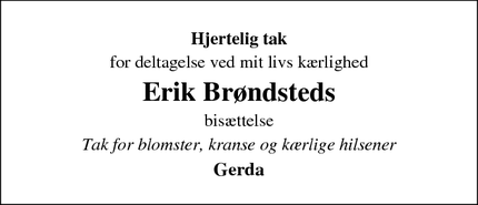 Taksigelsen for Erik Brøndsted - Odense C 