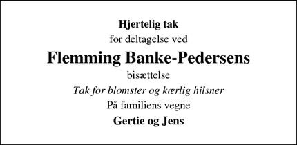 Taksigelsen for Flemming Banke-Pedersen - odense 