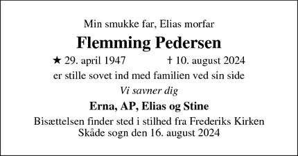 Dødsannoncen for Flemming Pedersen - Højbjerg