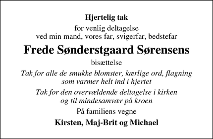 Taksigelsen for Frede Sønderstgaard Sørensen - Rødekro