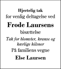 Taksigelsen for Frode Laursen - Herning