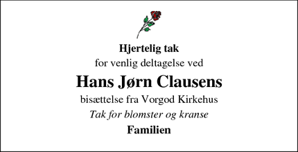 Taksigelsen for Hans Jørn Clausen - Vorgod-Barde