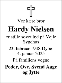 Dødsannoncen for Hardy Nielsen - Give