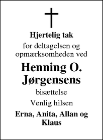 Taksigelsen for Henning O. Jørgensens - Middelfart