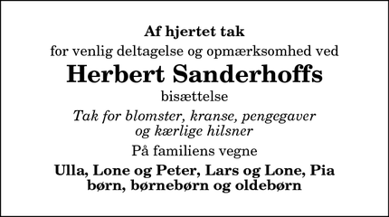 Taksigelsen for Herbert Sanderhoff - Brønderslev