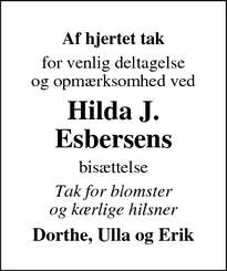 Taksigelsen for Hilda J. Esbersen - Lemvig