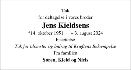 Taksigelsen for Jens Kieldsen - Viborg