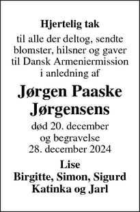 Taksigelsen for Jørgen Paaske Jørgensen - Kokkedal