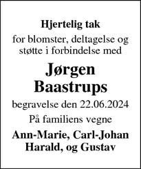 Taksigelsen for Jørgen
Baastrup - Skovby