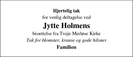 Taksigelsen for Jytte Holmen - Vanløse