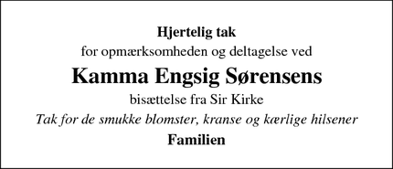 Taksigelsen for Kamma Engsig Sørensen - Holstebro