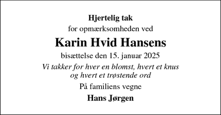 Taksigelsen for Karin Hvid Hansen - Bogense