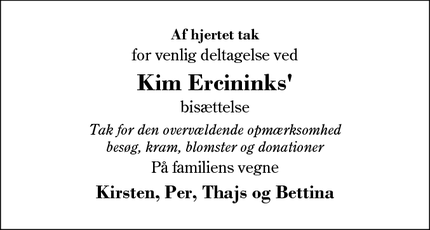 Taksigelsen for Kim Ercininks - Herning