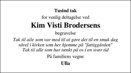 Taksigelsen for Kim Visti Brodersens - Høgsbro, Ribe