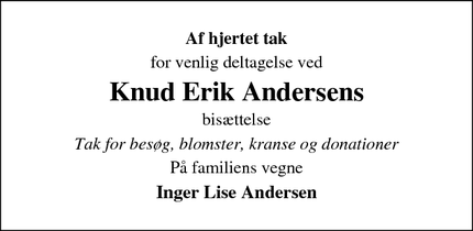 Taksigelsen for Knud Erik Andersen - Sønder Felding